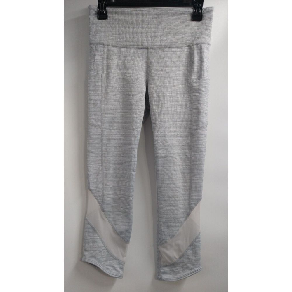 Athleta Leggings Small Gray Jacquard Chat‎ to Town Capri Stretch Yoga 211338